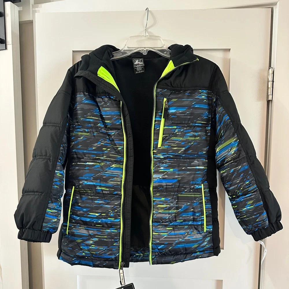 ZeroXposur Black and Bright Green boys winter coat - Picture 2 of 7